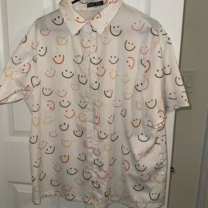 SHEIN Multicolored Smiley Face Casual Shirt